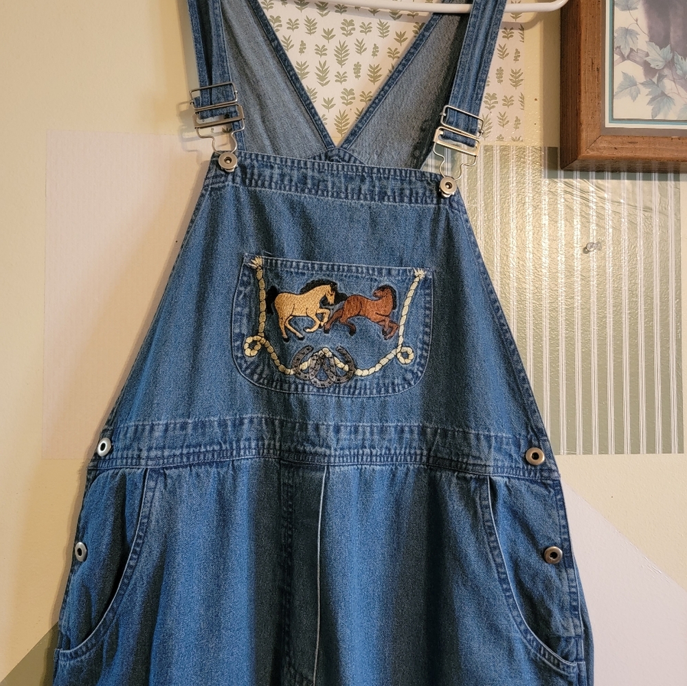 Vintage | 80s 90s Denim Horse Overalls - Picture 6 of 8